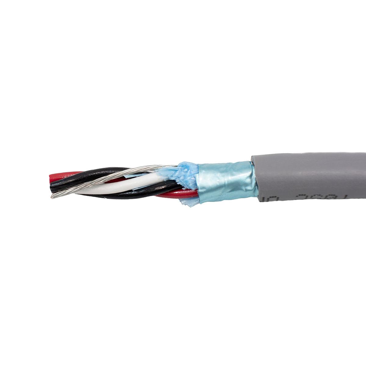 Produktfoto 1 von Alpha Wire Datenkabel, 2-paarig 0,23 mm² Ø 5.72mm Aluminium/Mylarband Schirmung PVC isoliert Twisted Pair Grau