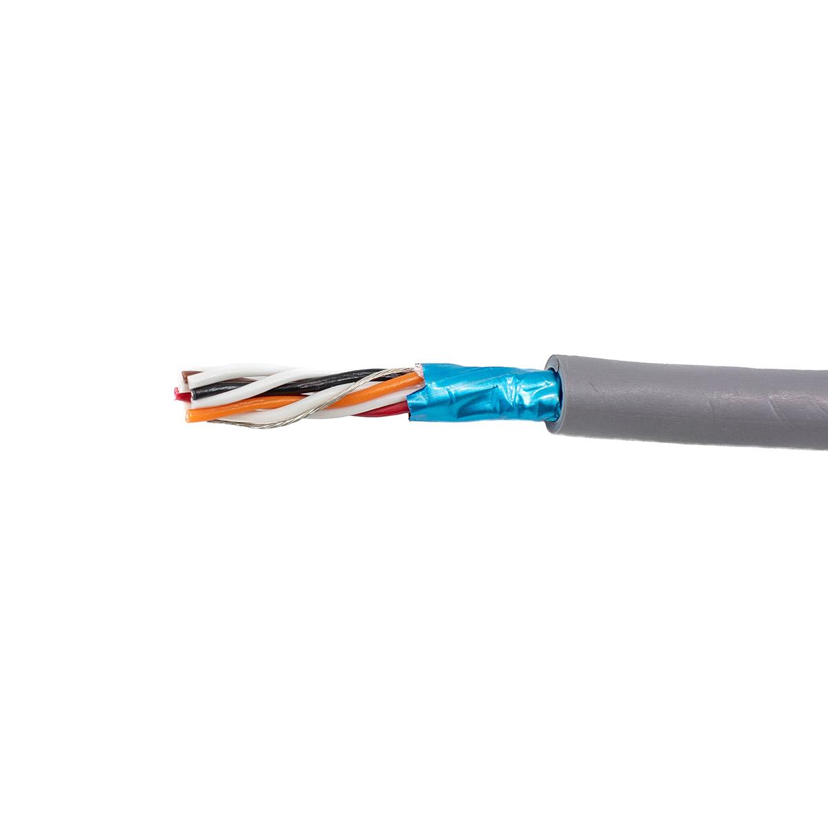 Produktfoto 1 von Alpha Wire Datenkabel, 4-paarig 0,23 mm² Ø 6.53mm Aluminium/Mylarband Schirmung PVC isoliert Twisted Pair Grau