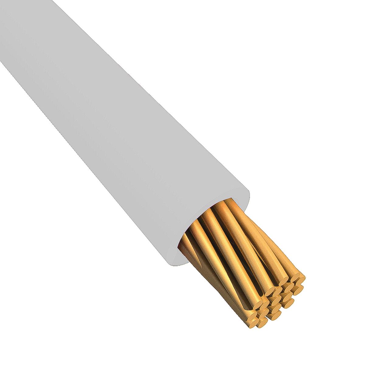 Produktfoto 1 von Alpha Wire Einzeladerleitung 5,2 mm², 10 AWG 30m Weiß MPPE isoliert Ø 3.66mm 105/0,25 mm Litzen UL11028