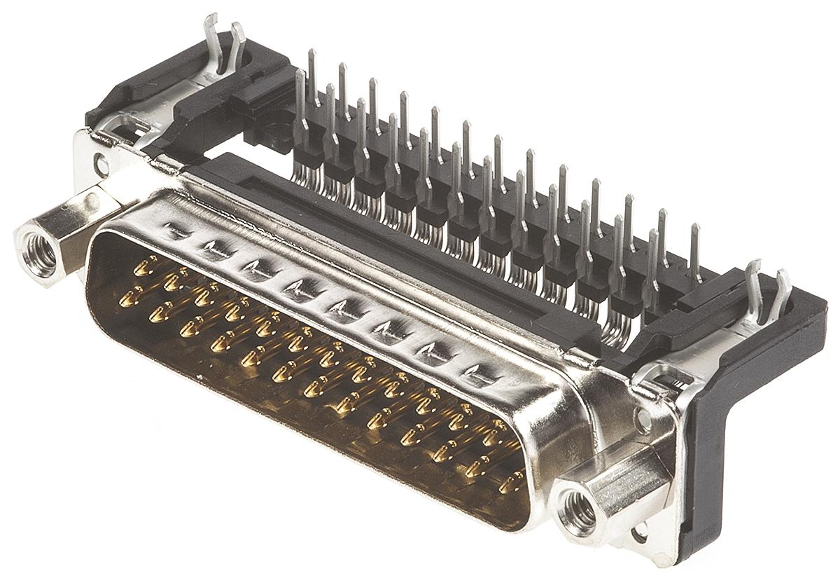 Harting Sub-D Steckverbinder Stecker abgewinkelt, 25-polig / Raster 2.76mm, Durchsteckmontage  Lötanschluss