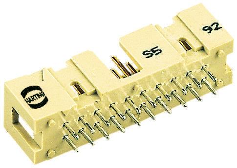 Harting SEK 18 Leiterplatten-Stiftleiste Gerade, 6-polig / 2-reihig, Raster 2.54mm, Kabel-Platine,