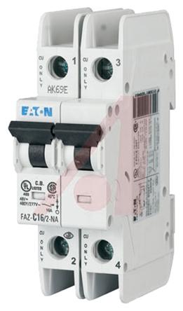 Produktfoto 1 von Eaton Eaton Moeller MCB Leitungsschutzschalter Typ D, 2-polig 16A 240 → 415V, Abschaltvermögen 10 kA xEffect