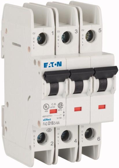 Produktfoto 1 von Eaton Eaton Moeller MCB Leitungsschutzschalter Typ D, 3-polig 16A 240 → 415V, Abschaltvermögen 10 kA xEffect