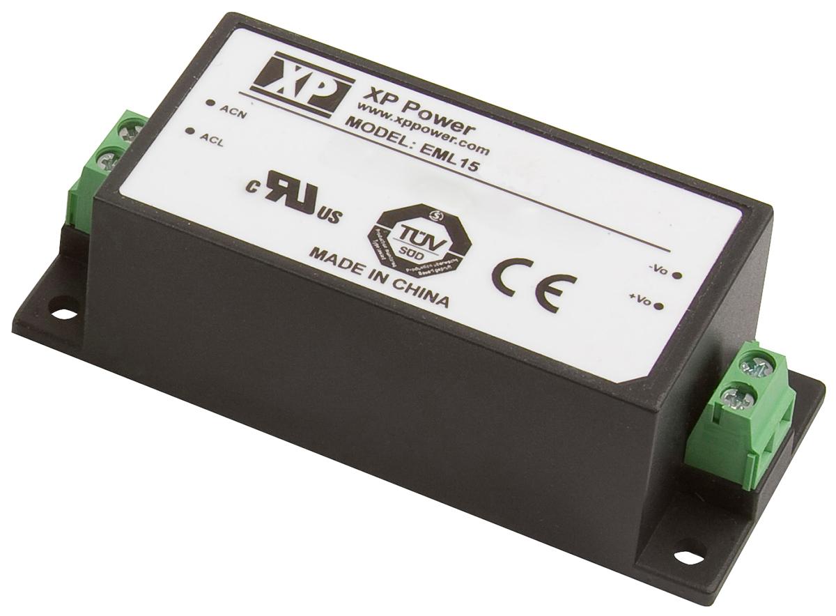 Produktfoto 1 von XP Power Schaltnetzteil, AUS 15V dc / 1A 15W, EIN 120 → 370 V dc, 85 → 264 V ac Gekapselt,