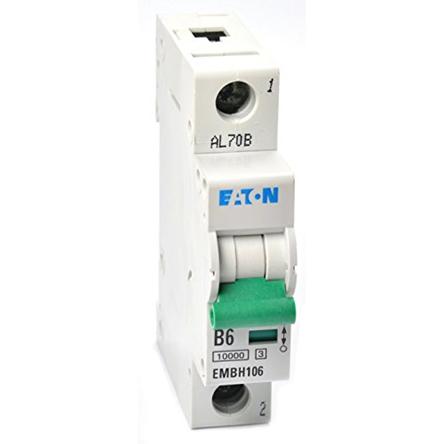 Produktfoto 1 von Eaton Eaton Moeller MCB Leitungsschutzschalter Typ B, 1-polig 6A 230V, Abschaltvermögen 10 kA MEMShield