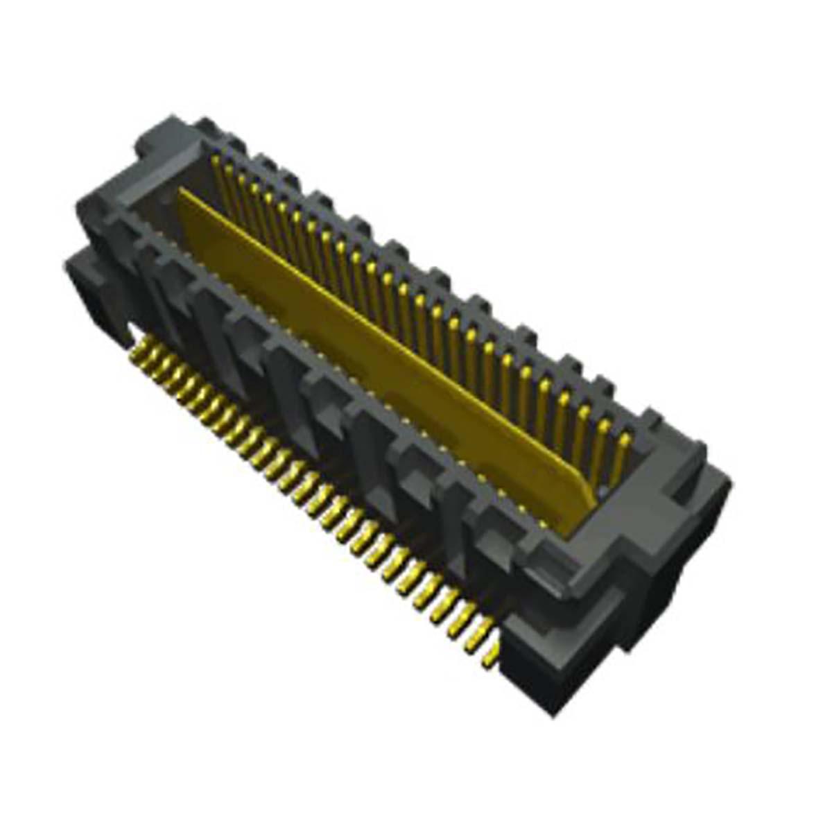 Samtec QMS Leiterplatten-Stiftleiste gewinkelt, 52-polig / 2-reihig, Raster 0.635mm, Ummantelt