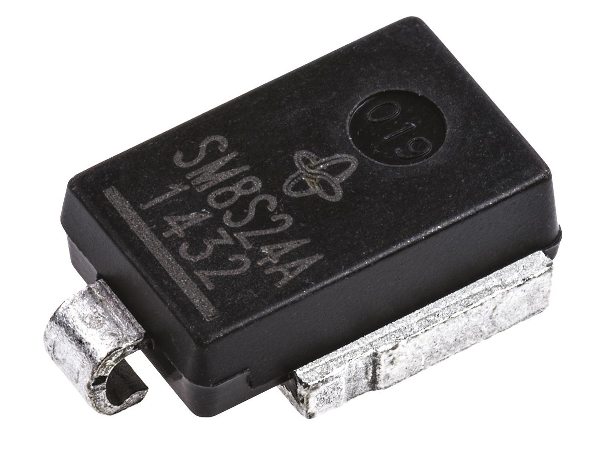 Produktfoto 1 von Vishay TVS-Diode Uni-Directional Gemeinsame Anode 43V 26.7V min., 2-Pin, SMD 24V max DO-218AB