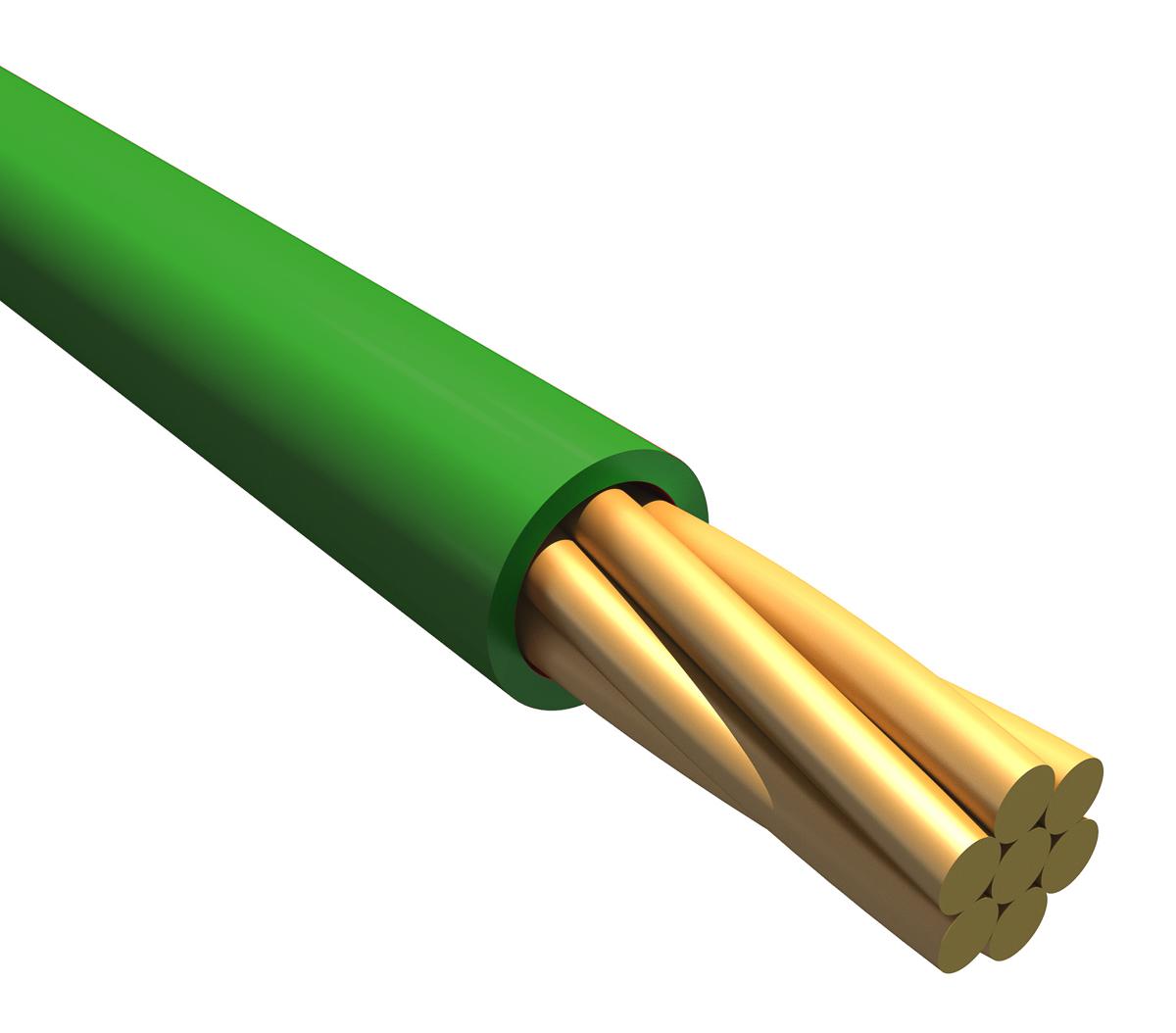 Alpha Wire Einzeladerleitung 0,33 mm², 22 AWG 30m Grün MPPE isoliert Ø 1.17mm 7/0,25 mm Litzen ISO 6722