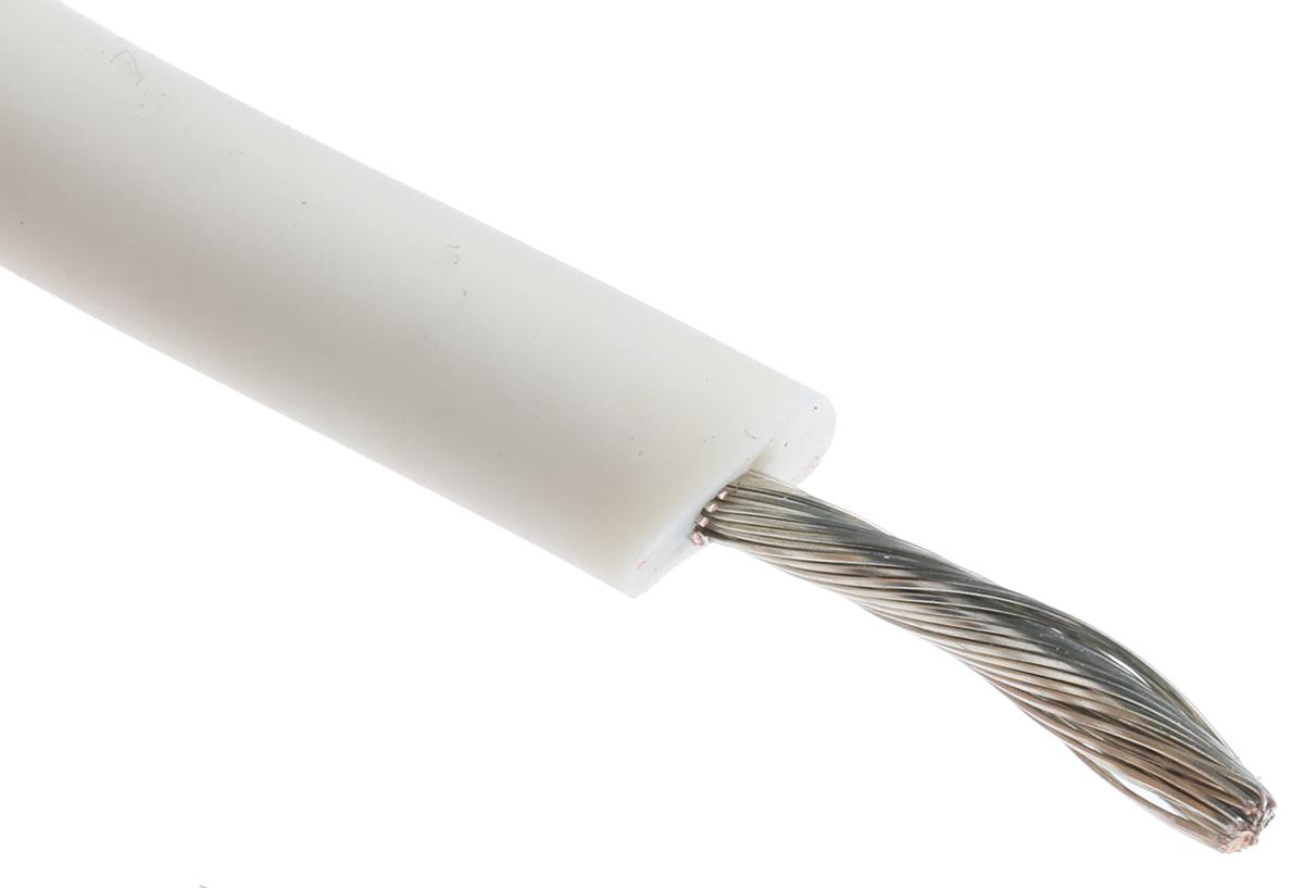 Produktfoto 1 von Alpha Wire Einzeladerleitung 3,3 mm², 12 AWG 30m Weiß Silikongummi isoliert Ø 7.29mm 65/0,25 mm Litzen UL3239