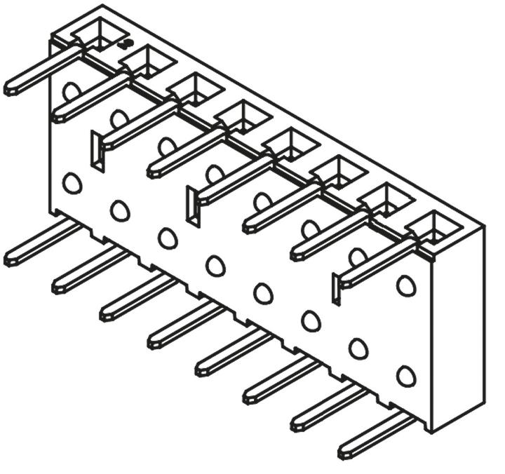 Produktfoto 1 von Samtec BCS Leiterplattenbuchse gewinkelt 8-polig / 1-reihig, Raster 2.54mm