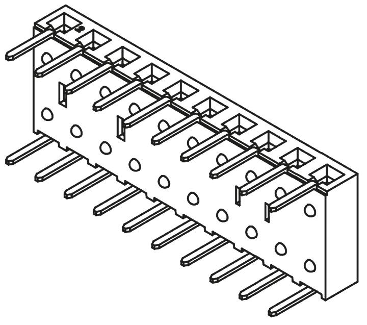 Produktfoto 1 von Samtec BCS Leiterplattenbuchse gewinkelt 10-polig / 1-reihig, Raster 2.54mm