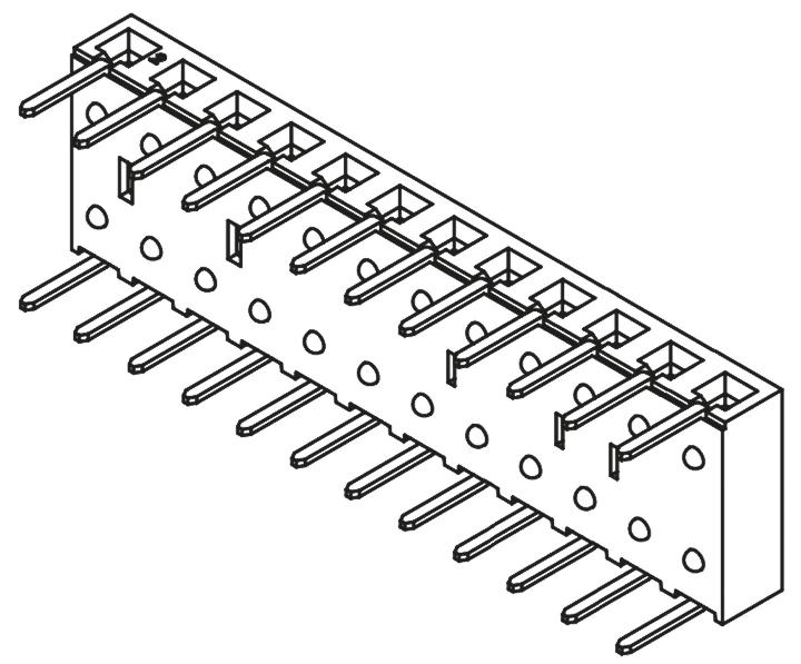 Produktfoto 1 von Samtec BCS Leiterplattenbuchse gewinkelt 12-polig / 1-reihig, Raster 2.54mm