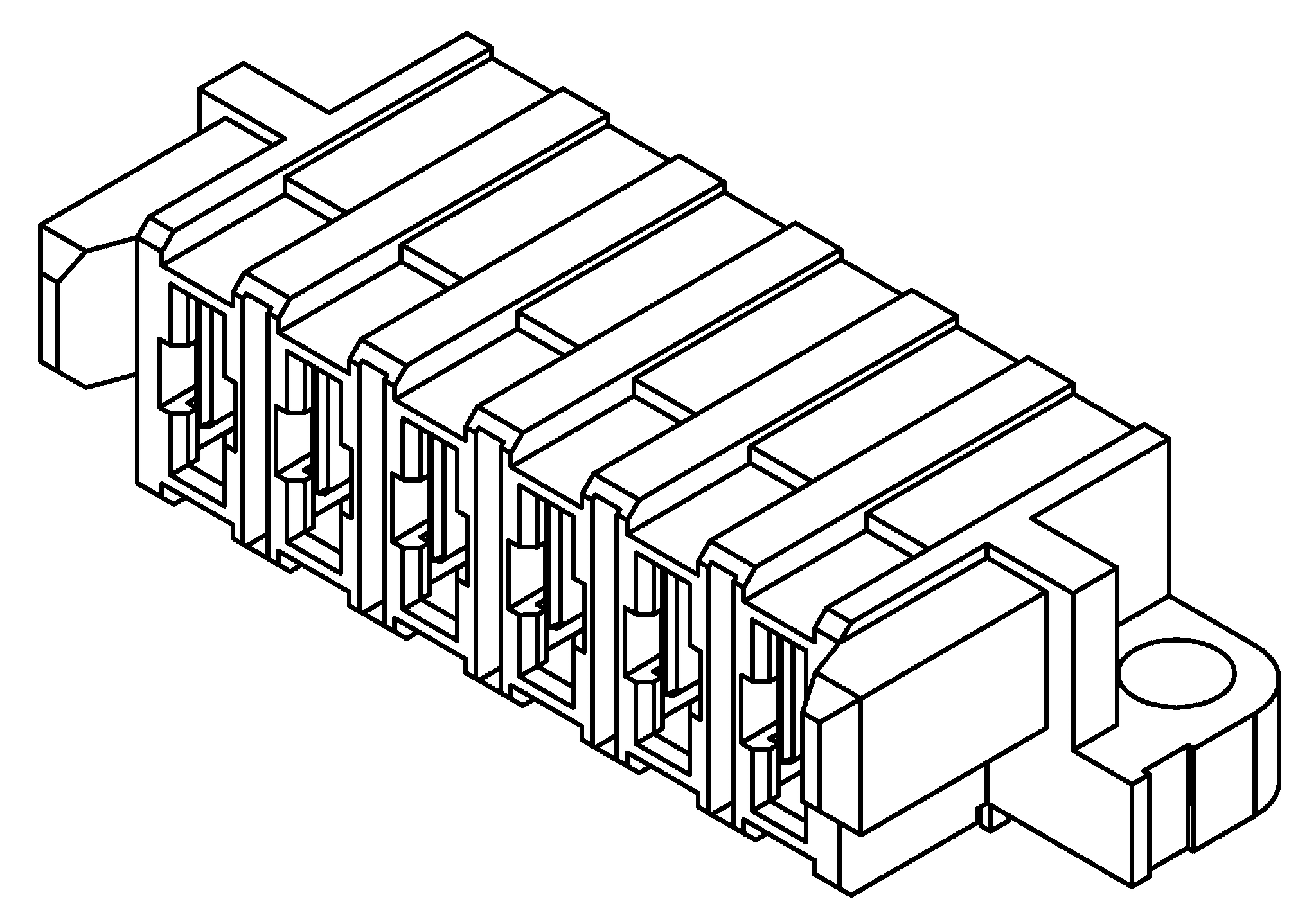 Produktfoto 1 von Samtec MPS Leiterplattenbuchse gewinkelt 8-polig / 1-reihig, Raster 5mm