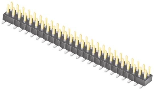 Produktfoto 1 von Samtec TSM Stiftleiste Gerade, 50-polig / 2-reihig, Raster 2.54mm, Platine-Platine, Kabel-Platine,