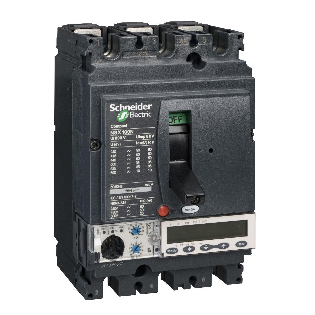 Schneider Electric Kompakt LV42, Leistungsschalter MCCB 3-polig, 40A, Fest