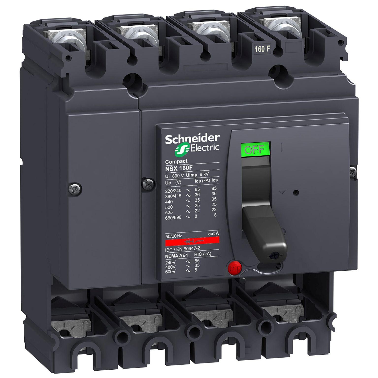 Schneider Electric Kompakt LV43, Leistungsschalter MCCB 4-polig, 160A, Fest