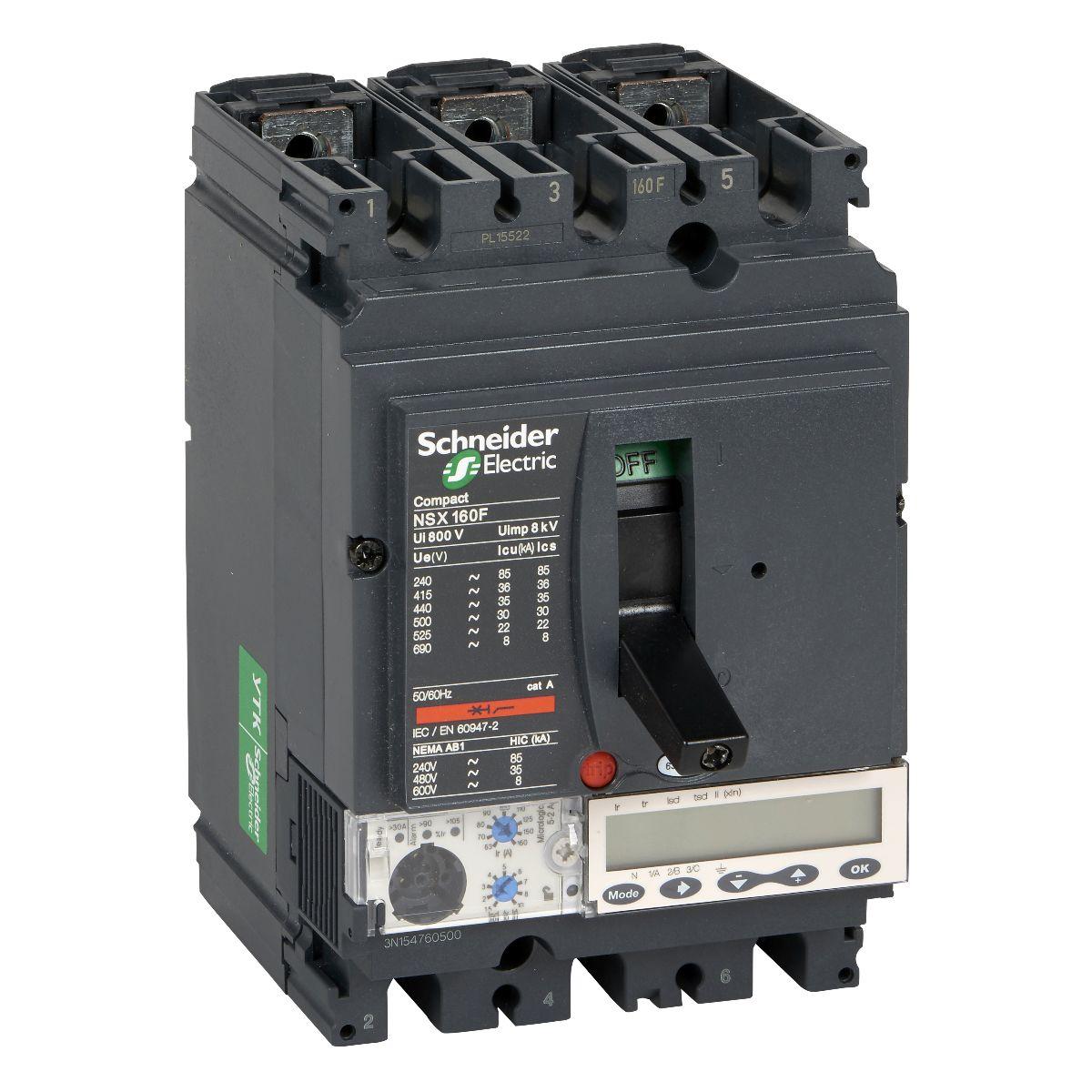 Produktfoto 1 von Schneider Electric Kompakt LV43, Leistungsschalter MCCB 3-polig, 100A, Fest