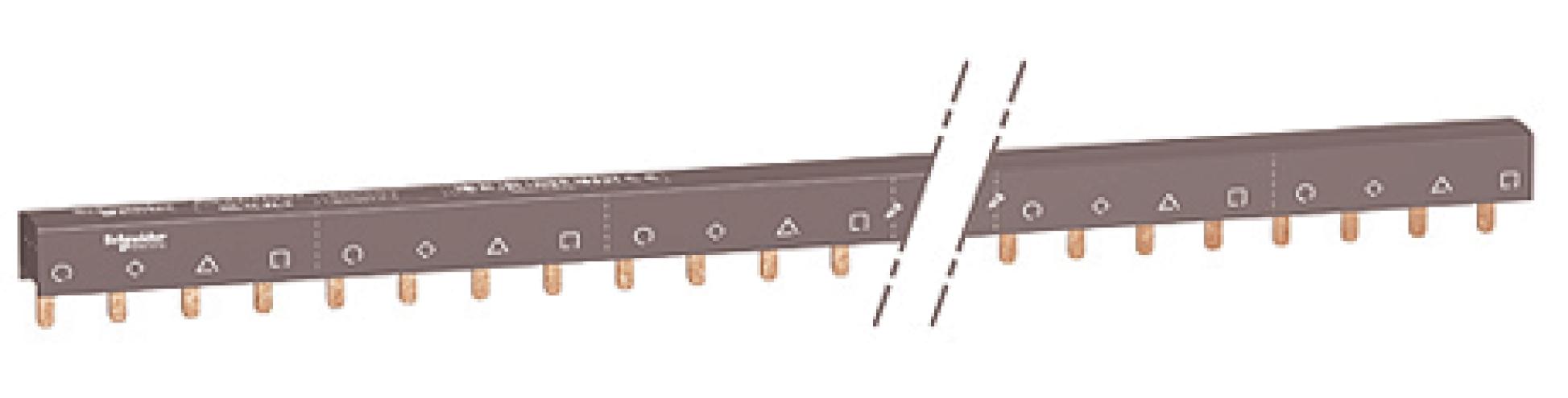 Produktfoto 1 von Schneider Electric iC60 Sammelschiene, 4 -phasig, 415V ac, 18mm Raster, Acti 9 Reihe