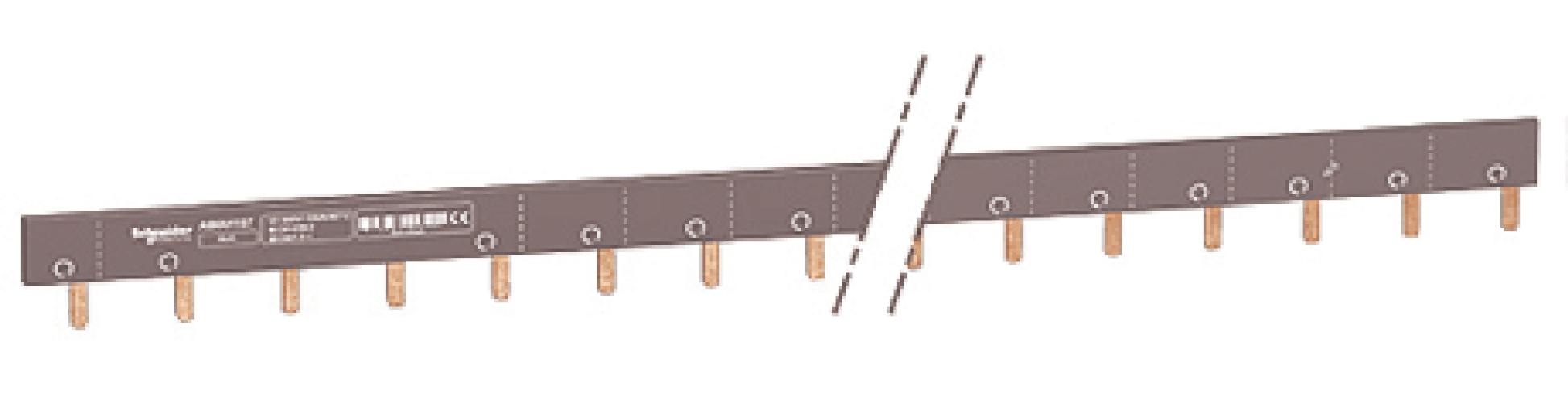 Produktfoto 1 von Schneider Electric iC60 Sammelschiene, 1 -phasig, 415V ac, 18mm Raster, Acti 9 Reihe