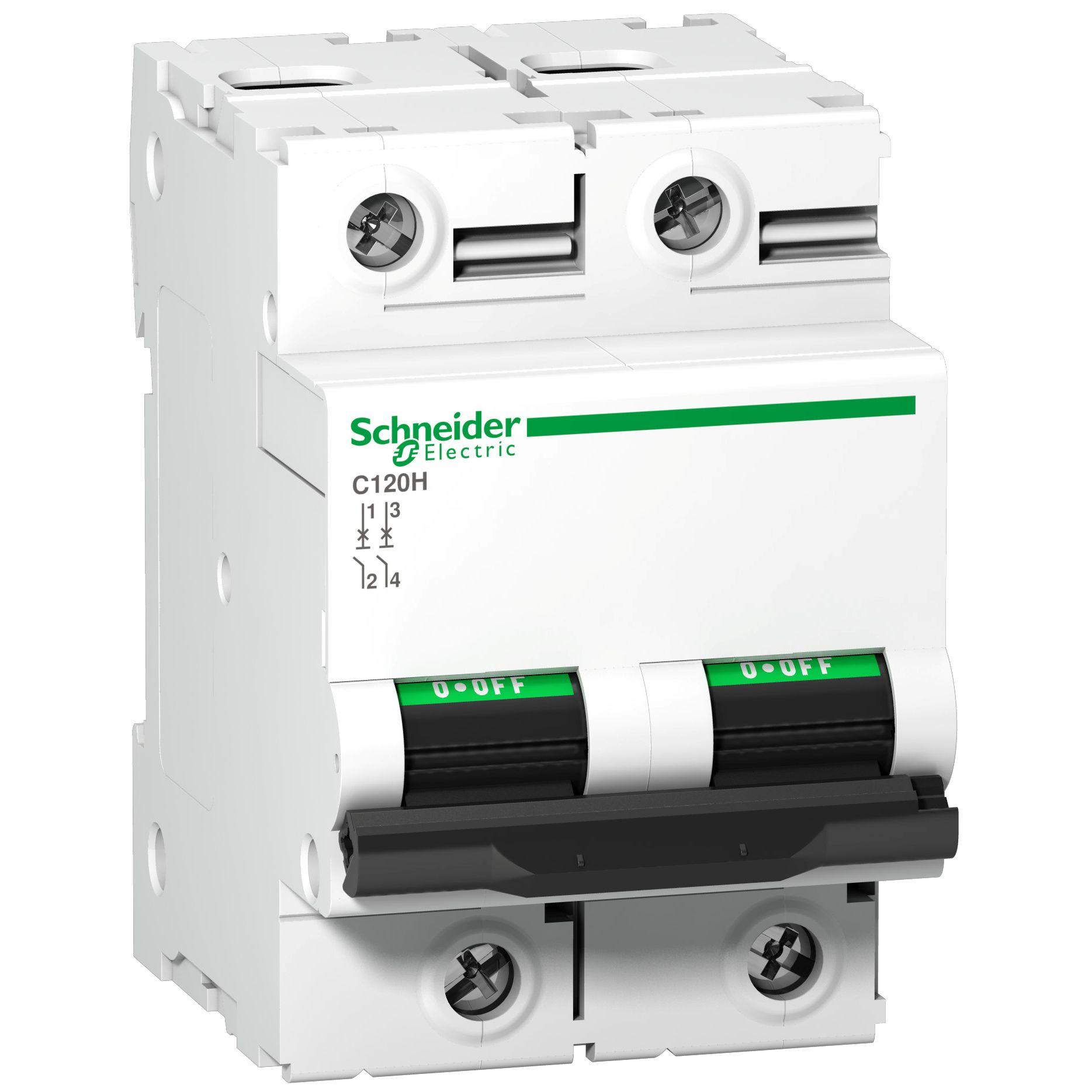 Schneider Electric A9N1 Leitungsschutzschalter Typ C, 2-polig 63A Acti 9 DIN-Schienen-Montage