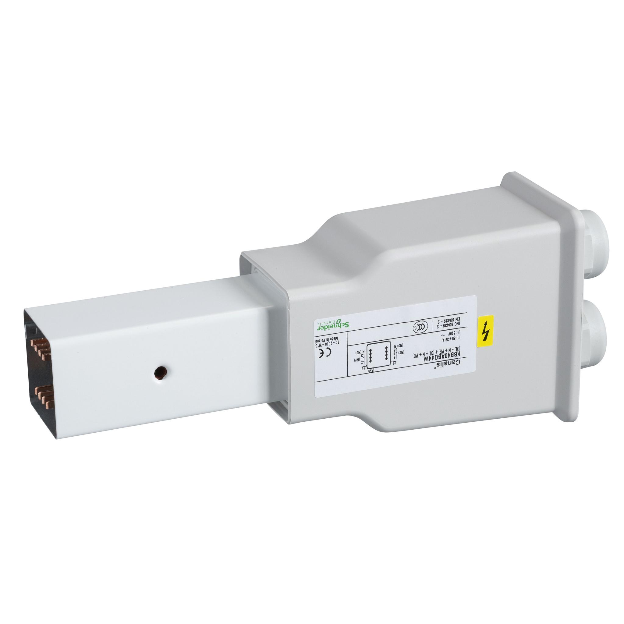 Produktfoto 1 von Schneider Electric KBB Sammelschiene Dose, Typ Einspeiseeinheit, Aluminium, 244 x 75.5 x 103.6mm