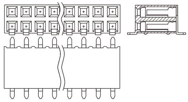 Produktfoto 1 von Samtec SSM Leiterplattenbuchse gewinkelt 40-polig / 2-reihig, Raster 2.54mm