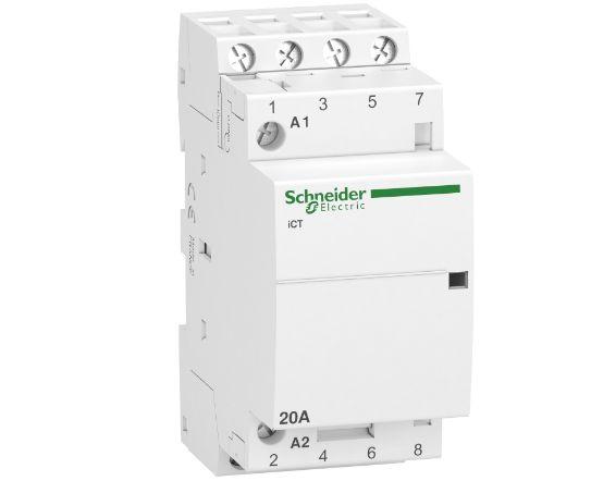 Produktfoto 1 von Schneider Electric Acti9 iCT Leistungsschütz / 240 V Spule, 4 -polig 4 Schließer / 20 A