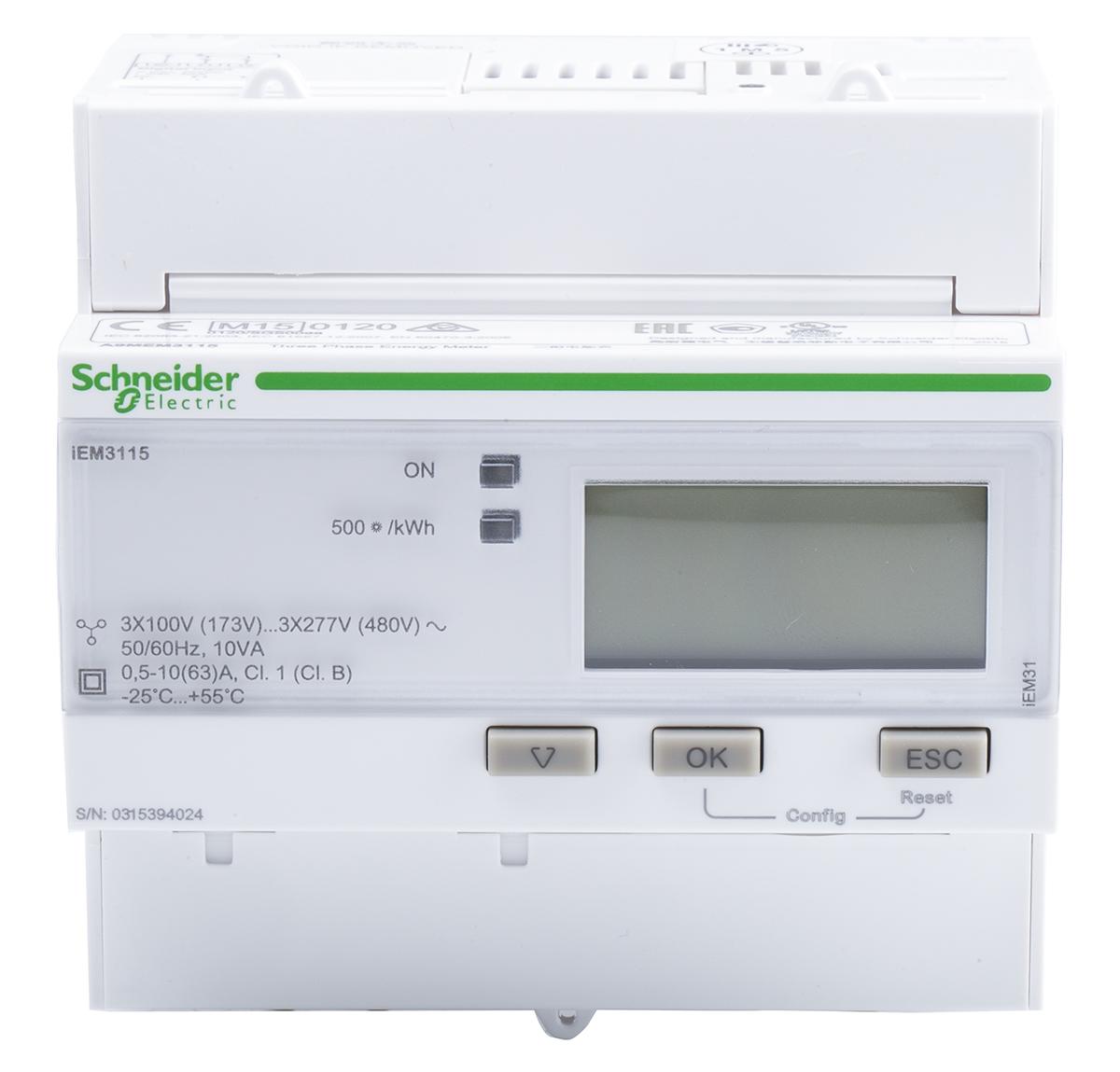 Produktfoto 1 von Schneider Electric iEM3100 Energiemessgerät LCD, 10-stellig / 1, 3-phasig