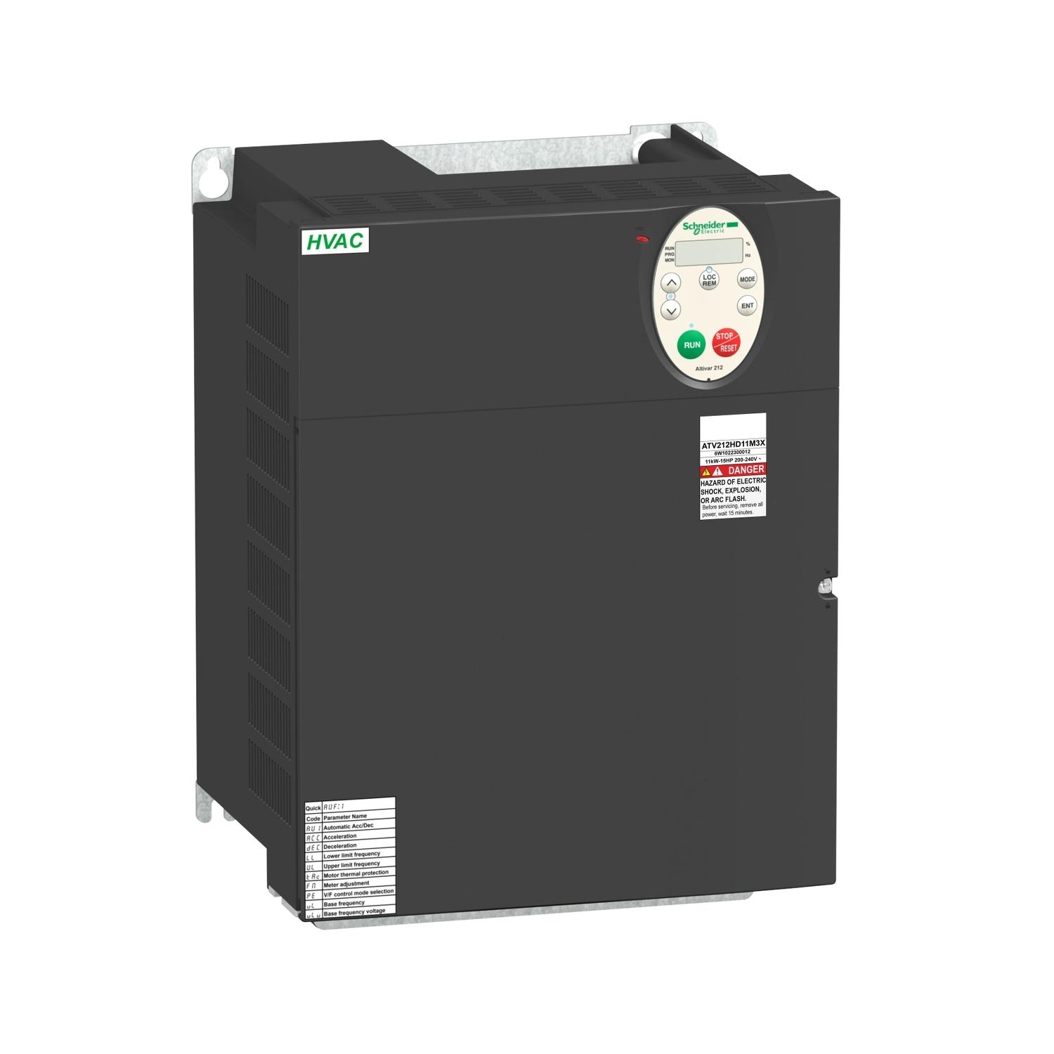 Produktfoto 1 von Schneider Electric ATV212, 3-Phasen Drehzahlgeregelter Antrieb 15 kW, 240 V / 45,5 A für Asynchrone Motoren