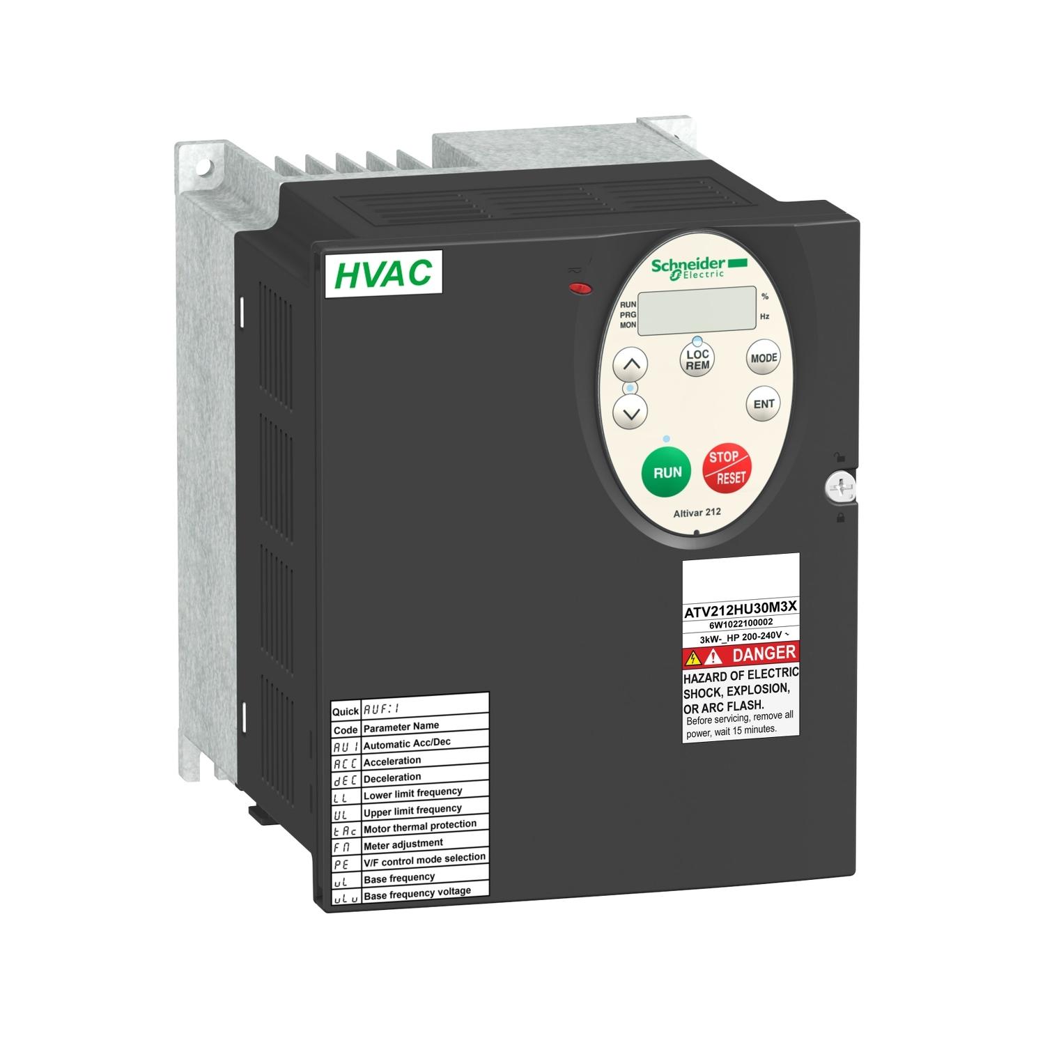 Produktfoto 1 von Schneider Electric ATV212, 3-Phasen Drehzahlgeregelter Antrieb 3 kW, 240 V / 10 A für Asynchrone Motoren