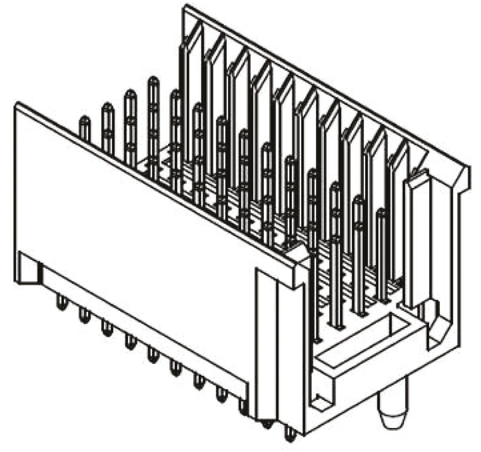 Produktfoto 1 von Harting har-bus HM Backplane-Steckverbinder Stecker Hard Metric Typ C, 55-polig, 5-reihig, Press-In-Anschluss, 1A