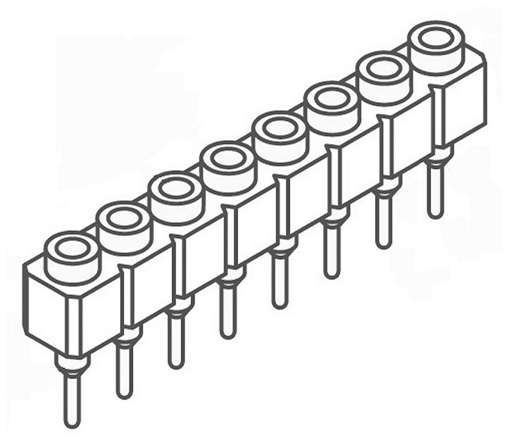 Produktfoto 1 von Samtec SS Leiterplattenbuchse Gerade 8-polig / 1-reihig, Raster 2.54mm