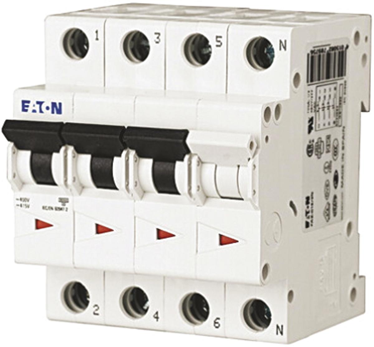 Produktfoto 1 von Eaton Eaton Moeller MCB Leitungsschutzschalter Typ C, 3-polig 63A 230 → 400V, Abschaltvermögen 6 kA xEffect