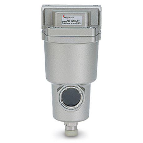 SMC AFF11C 5μm Pneumatik-Filter, manuell, 2200l/min max., Anschluss G1/2, G3/4, 1 MPa max.