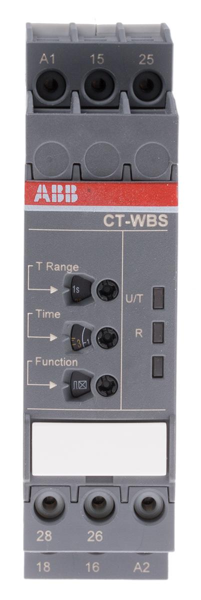 Produktfoto 1 von ABB Zeitrelais, DIN-Schienen, 0.05 s → 300h, 24 → 240 V ac, 24 → 48V dc, 2 Kont. Multifunktion,