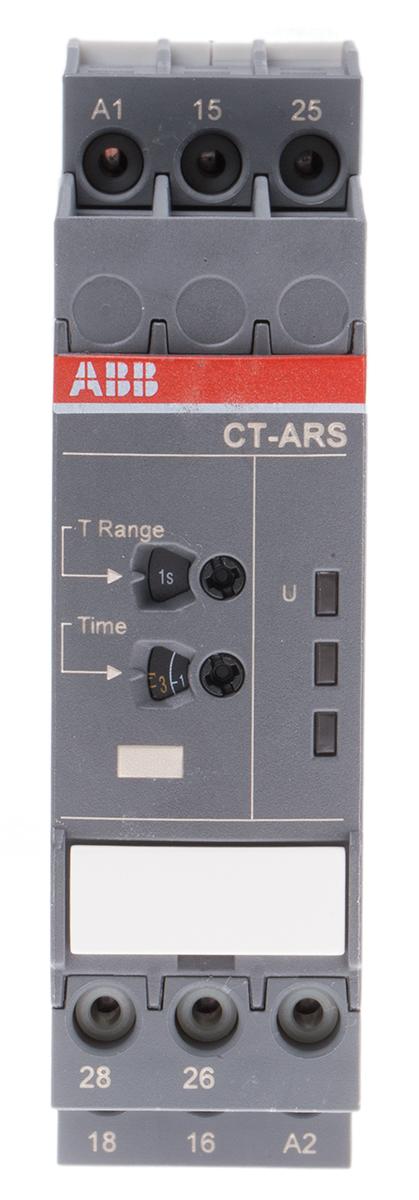 Produktfoto 1 von ABB Zeitrelais, DIN-Schienen, 0.05 s → 10min, 24 → 240V ac/dc, 2 Kont. Einfach, 2-poliger Wechsler