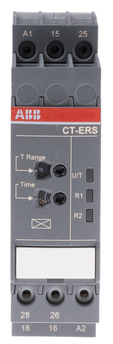 Produktfoto 1 von ABB Zeitrelais, DIN-Schienen, 0.05 s → 300h, 24 → 240 V ac, 24 → 48V dc, 2 Kont. Einfach,