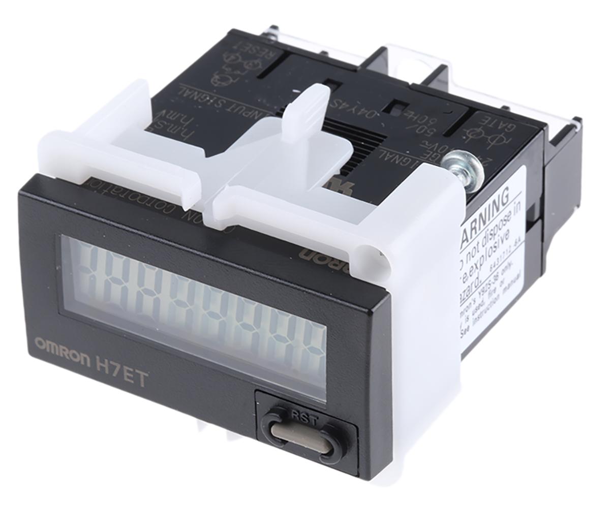 Produktfoto 1 von Omron H7E Zähler LCD 7-stellig, 24 → 240 V ac/dc, 0 → 999 h 59 min 59 s, 0 → 9999 h 59,9 min