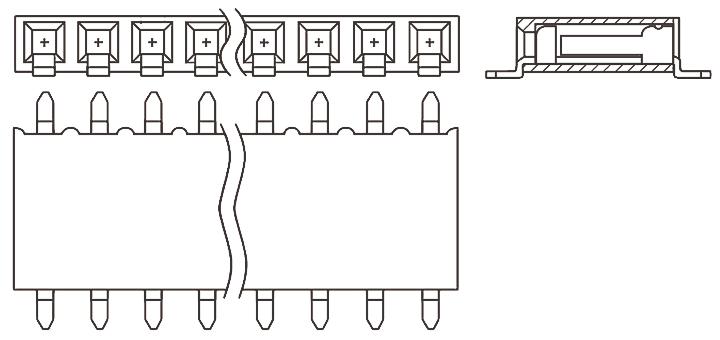 Produktfoto 1 von Samtec SSM Leiterplattenbuchse gewinkelt 10-polig / 1-reihig, Raster 2.54mm