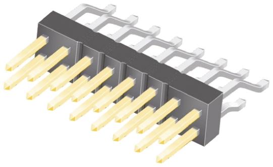 Produktfoto 1 von Samtec TSM Stiftleiste gewinkelt, 16-polig / 2-reihig, Raster 2.54mm, Platine-Platine, Kabel-Platine,