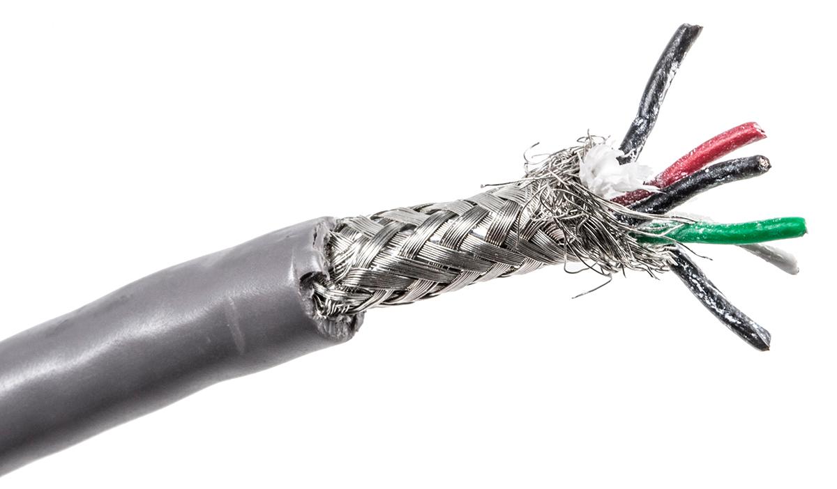 Alpha Wire XTRA-GUARD FLEX Datenkabel, 3-paarig 0,38 mm Ø 7.65mm SF/UTP Schirmung PVC isoliert Twisted Pair Grau