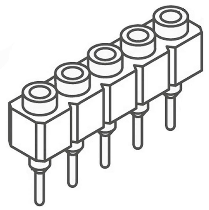 Produktfoto 1 von Samtec SS Leiterplattenbuchse Gerade 5-polig / 1-reihig, Raster 2.54mm