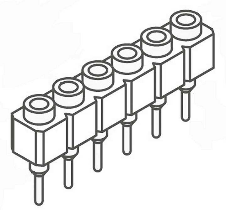 Samtec SS Leiterplattenbuchse Gerade 6-polig / 1-reihig, Raster 2.54mm