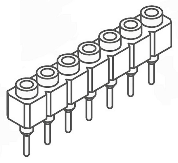 Samtec SS Leiterplattenbuchse Gerade 7-polig / 1-reihig, Raster 2.54mm