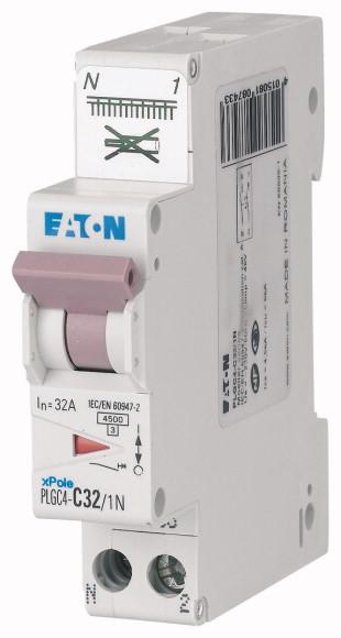 Eaton Eaton Moeller Leitungsschutzschalter Typ C, Pol 1P+N 32A DIN-Schienen-Montage