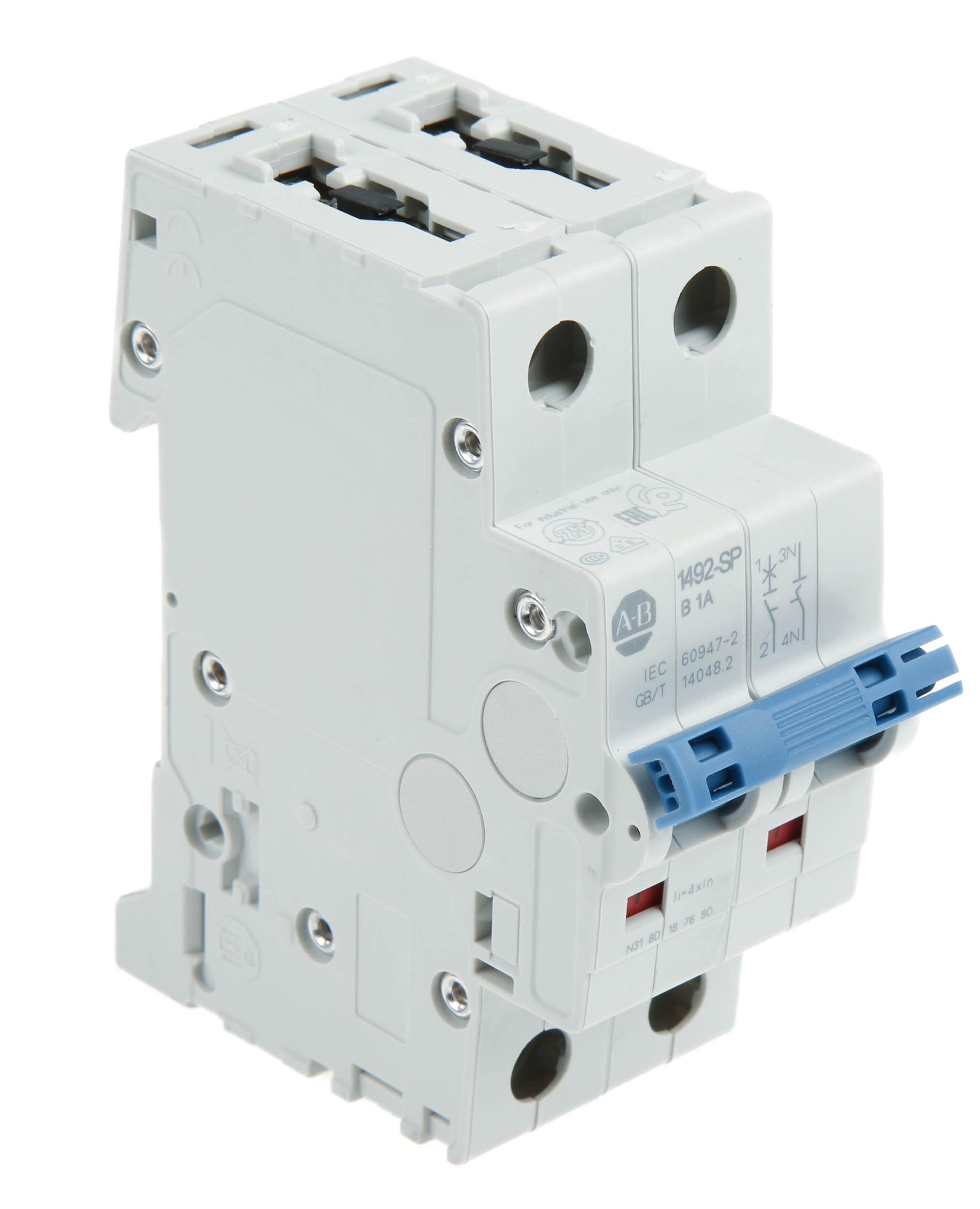 Produktfoto 1 von Rockwell Automation 1492-SP MCB Leitungsschutzschalter Typ B, Pol 1P+N 1A, Abschaltvermögen 10 kA 1492-SP