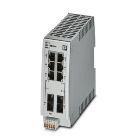 Produktfoto 1 von Phoenix Contact Ethernet-Switch, 6 x RJ45 / 10/100Mbit/s, bis 100m für DIN-Schienen, 24V dc