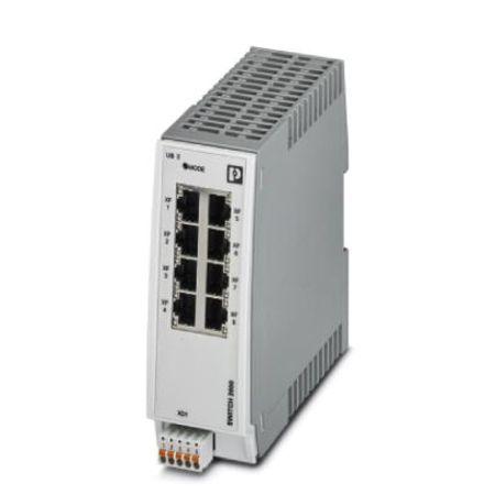 Produktfoto 1 von Phoenix Contact Ethernet-Switch, 8 x RJ45 / 10/100/1000Mbit/s, bis 100m für DIN-Schienen, 24V dc