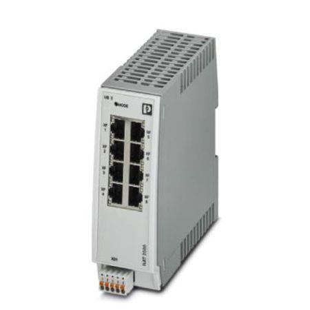 Produktfoto 1 von Phoenix Contact Ethernet-Switch, 8 x RJ45 / 10/100Mbit/s, bis 100m für DIN-Schienen, 24V dc