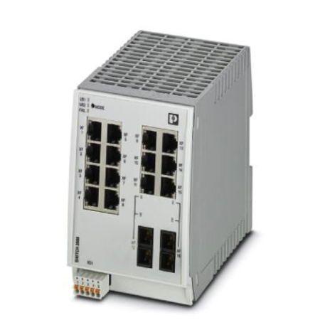 Produktfoto 1 von Phoenix Contact Ethernet-Switch, 14 x RJ45 / 10/100Mbit/s, bis 100m für DIN-Schienen, 24V dc